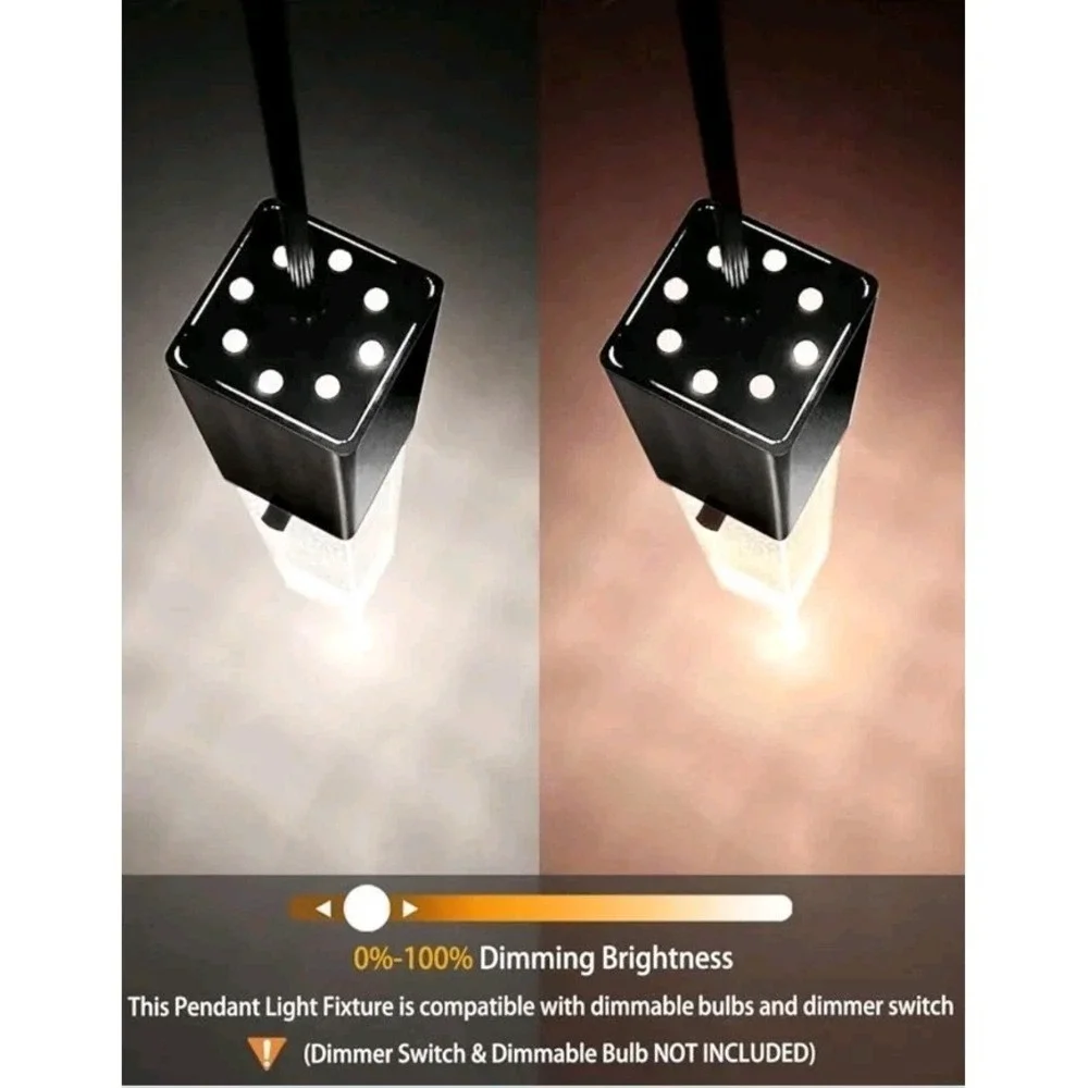 3 Pack Black LED Pendant Light Modern Ceiling Chandelier Kitchen Bedroom Fixture